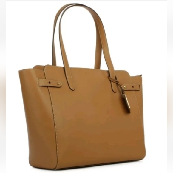 LAUREN BY RALPH LAUREN Harper Parker Tan Leather Tote Large $244 NWOT - Picture 5 of 11